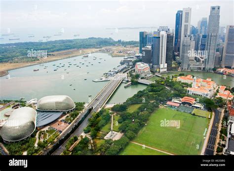 View of city skyline from the top of the Swissotel Stamford hotel