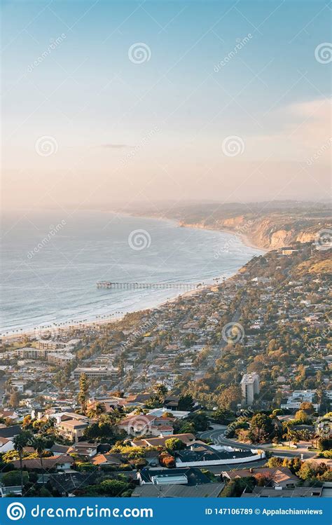View Of The Pacific Coast At Sunset From Mount Soledad In La Jolla San