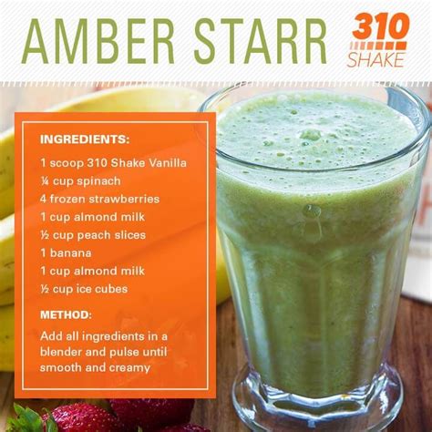 Amber Starr Shake Recipe 310 Nutrition Vanilla Shake Recipes Shake Recipes