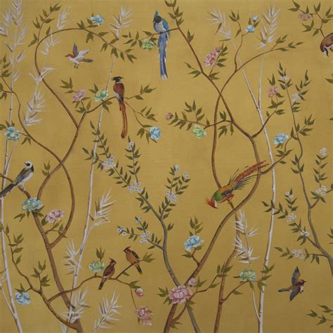 Watercolor Chinoiserie Nature Wallpaper Traditional Non Woven Etsy In
