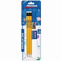 Set ARTESCO Lápiz Amarillo 2HB 3un + Borrador Chico Blanco + Tajador ...