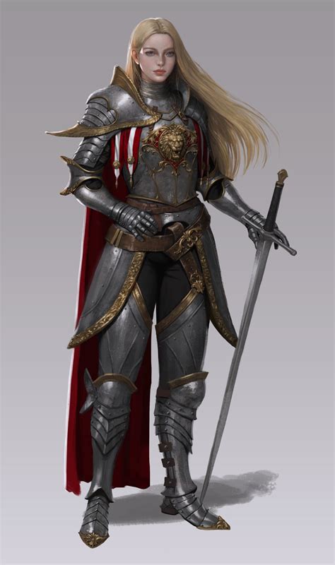 Artstation Human Knights Yuri Choi Female Knight Fantasy Female