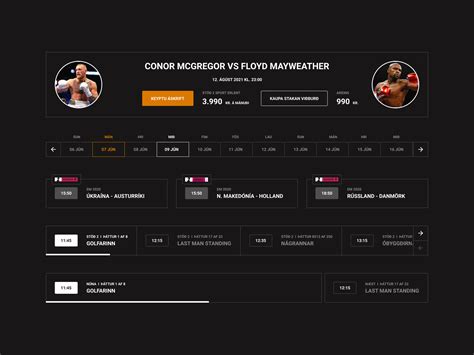 Sport Broadcast And Schedule Ui By Egill Hardar On Dribbble