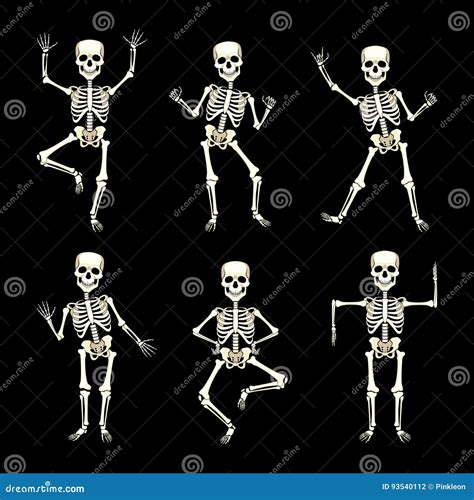 Imagen Del Sistema De Esqueletos Divertidos Del Baile Stock De