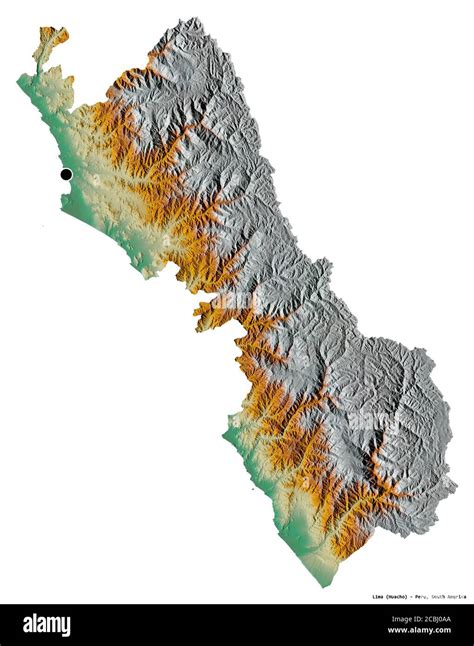 Forma De Lima Región Del Perú Con Su Capital Aislada Sobre Fondo