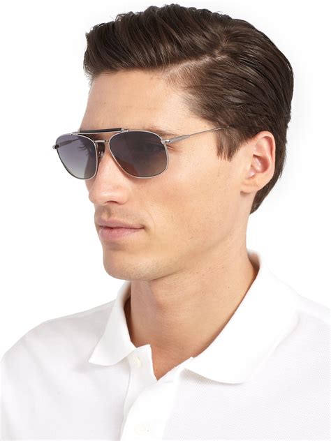 Tom Ford Marlon Metal Aviator Sunglasses In Metallic For Men Lyst