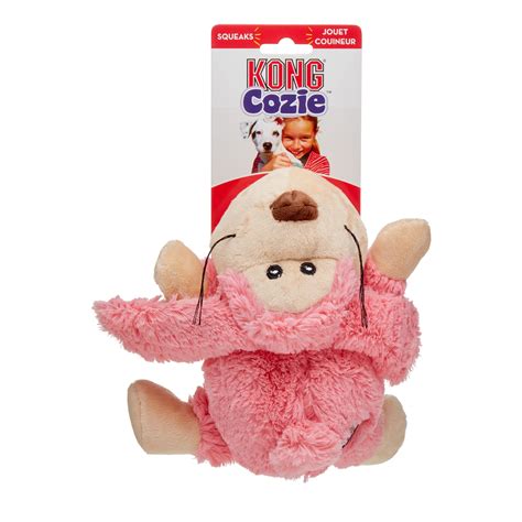 Kong Cozie Floppy Plush Rabbit Dog Toy Medium Pink