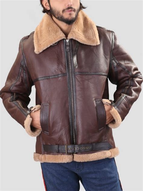 Ww2 B3 Bomber Real Shearling Brown Shearling Sheepskin Leather Jacket