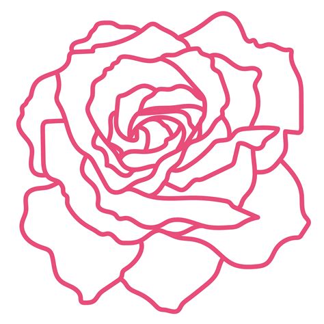 Rose Outline Svg Flower Outline Svg Rose Outline Clipart Etsy Rose My