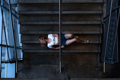 HD Wallpaper Woman Lying On Stairs Laying Down Female Looking Away Different Angle