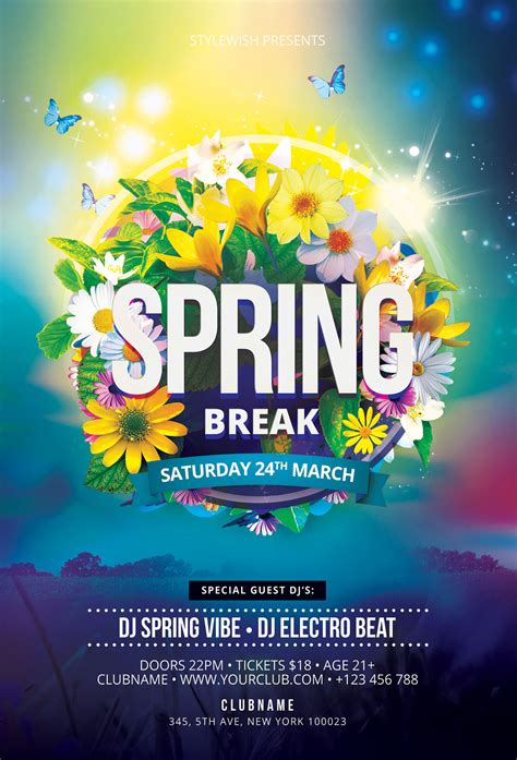 Spring Break Flyer Template Free