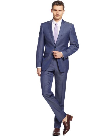 Calvin Klein X Denim Blue Extra Slim Fit Suit Suits And Suit Separates