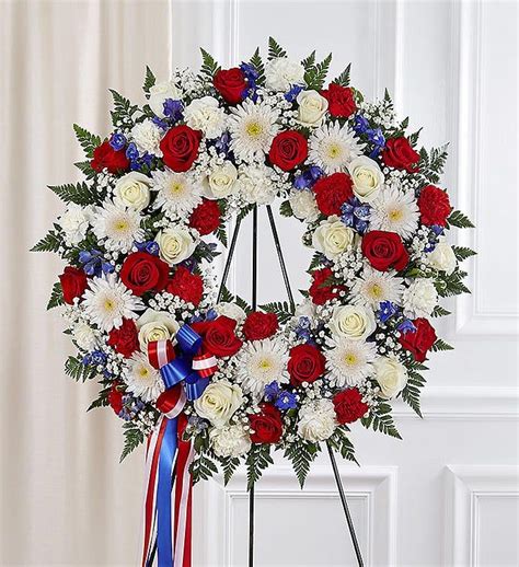 Our Patriotic Standing Wreath Arrangement Is Meticulously Crafted By