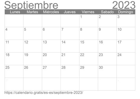 Calendario Septiembre 2023 De España En Español ☑️ Calendariogratis