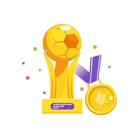 Coupe Et Médaille Pour Le Football Gagnant Victoire Du Ballon Dor
