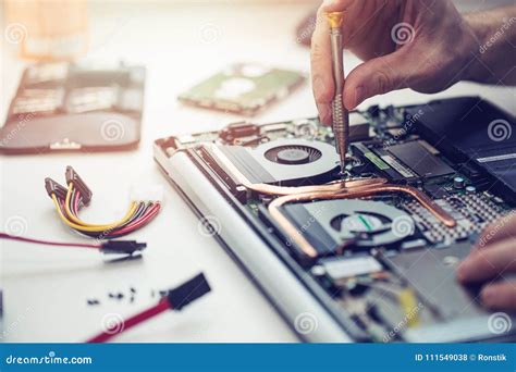 Technician Repairing Laptop Computer Stock Photo Image Of Concept