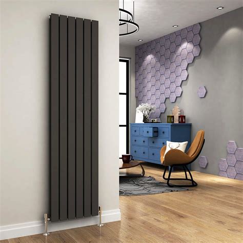 Elegant 1800 X 452 Mm Anthracite Vertical Column Radiator Double Flat