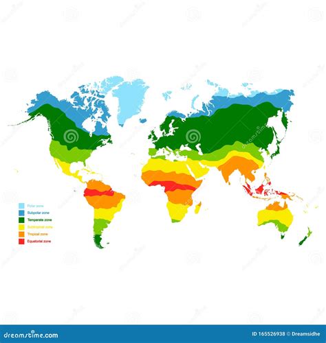Mapa Com As Zonas Climáticas Mundiais Ilustração Do Vetor Ilustração