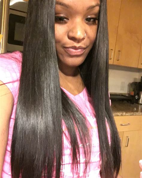 Middle Part Sewin With Bone Straight Hair Weave Hairstyles Weave Hairstyles Braided Sew In