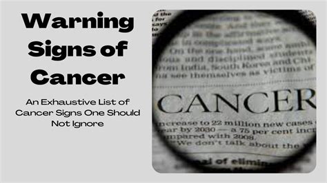 Warning Signs Of Cancer By Cancer Specialist In Pune Deccan Clinic