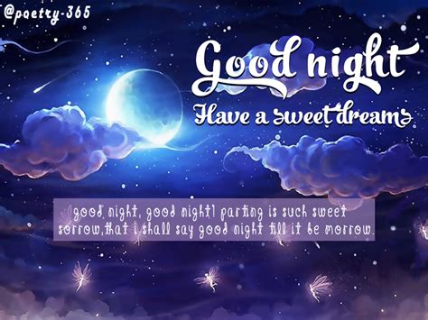 Wishes And Poetry Good Night Sweet Dreams Image With