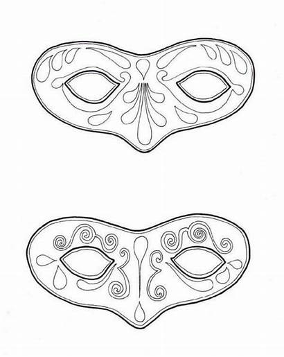 Mardi Gras Mask Coloring Pages Template Wear
