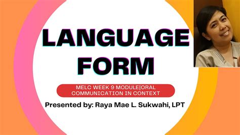 Week 9 Module Language Formsoral Communication In Context Youtube