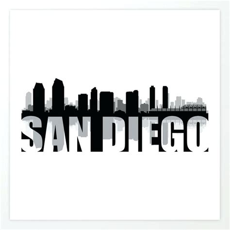 Vector San Diego Skyline Silhouette Black Vector San Diego Silhouette
