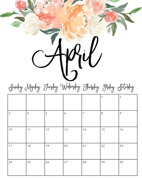 Printable April Calendar Printable Word Searches
