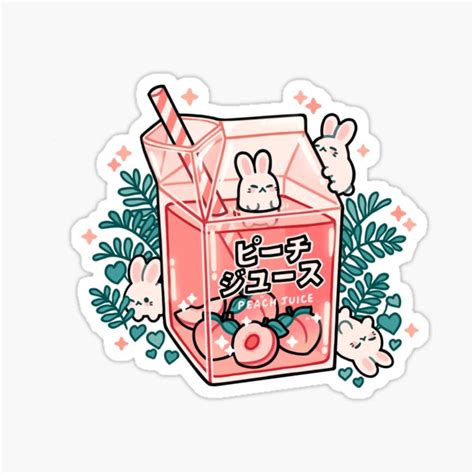Peach Juice Sticker For Sale By Freshbobatae Redbubble