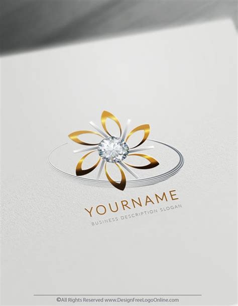 Free Jewelry Logo Maker Diamond Flower Logo Templates