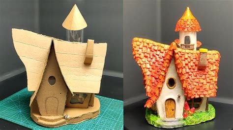How To Make A Lovely Fairy House Using Cardboard Youtube