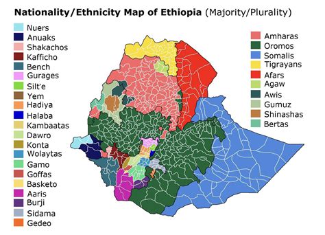 Nationality Ethnicity Map Of Ethiopia R Ethiopia