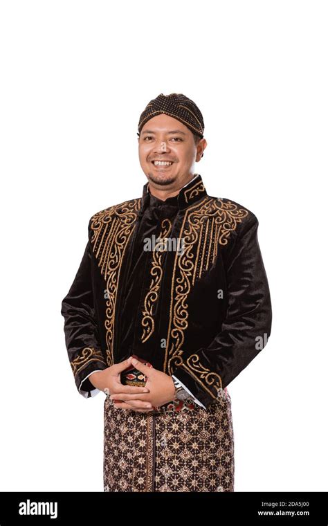 A Portrait Of A Costume Traditional Javanese Man Isolated On White