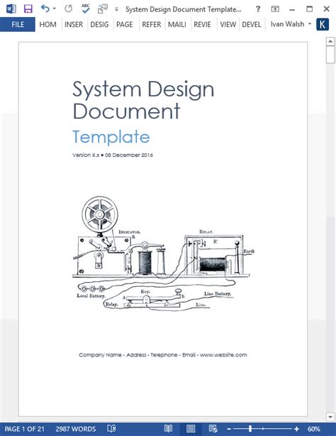 Data dictionary · database documentation. System Design Document Templates (MS Word/Excel ...