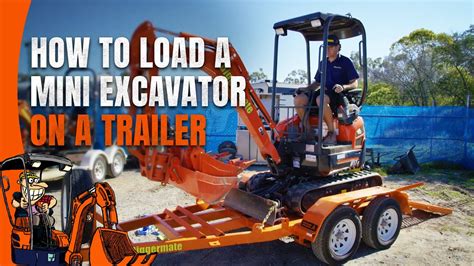 How To Load A Mini Excavator On A Trailer Youtube