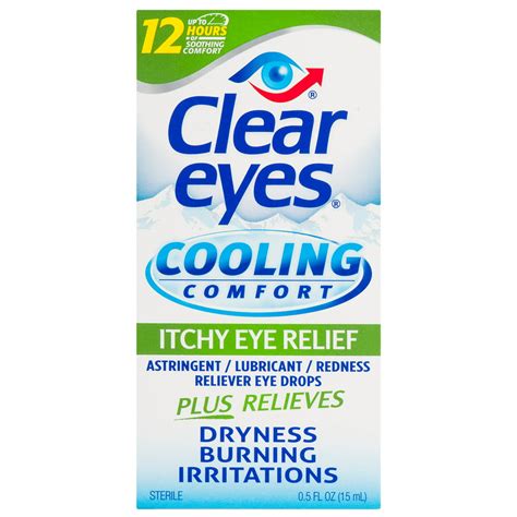 Clear Eyes Cooling Comfort Itchy Eye Relief Drops 05 Fl Oz