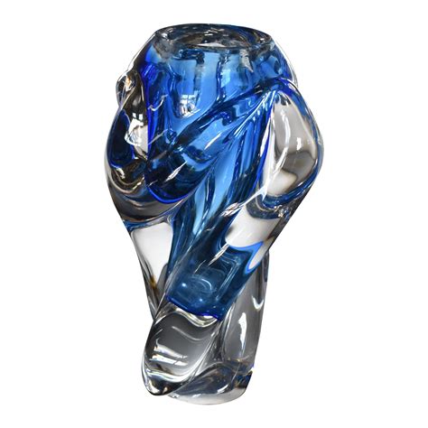 Mid Century Modern Sculptural Hand Blown Murano Art Glass Flower Vase Italy For Sale At 1stdibs
