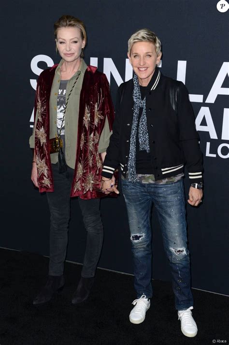 Portia De Rossi And Ellen Degeneres Attend The Saint Laurent Show At The Hollywood Palladium On