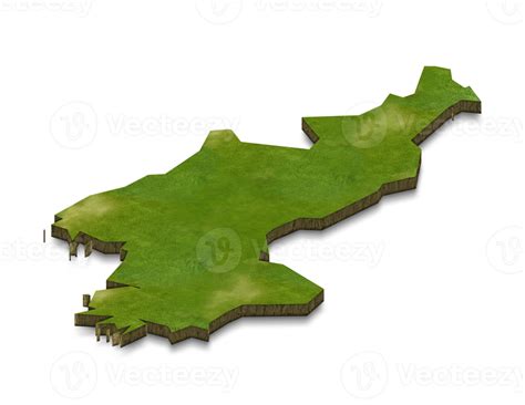 3d Map Illustration Of Northkorea 12375050 Png