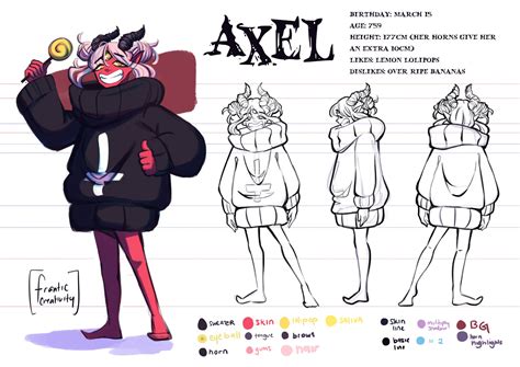 Franticcreativity On Twitter Finished Character Sheet For My Oc Axel