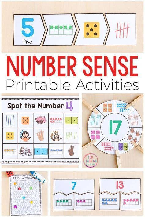 Printable Number Sense Activities For Kindergarten And First Grade Number Sense Activities