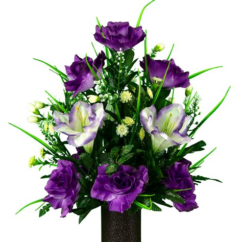 We are a family business based in the uk. Sympathy Silks Artificial Cemetery Flowers - Realistic ...
