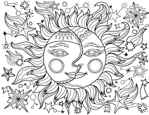 Sun And Moon Mandala Coloring Pages At Free
