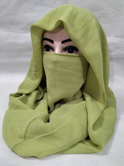 Plain Niqab Ready To Wear Olive Green SuZain Hijabs