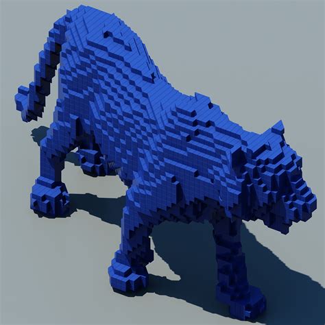 Пиксельный тигр 3d Модель 59 Obj Max Free3d