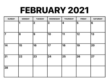 We have five february 2021 blank calendar templates that you can download for free. Printable February 2021 Calendar - latestcalendars
