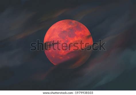 Blood Moon Lunar Eclipse Illustration Stock Illustration 1979938103