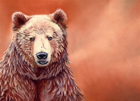 Grizzly Portrait Painting By Tammy Crawford