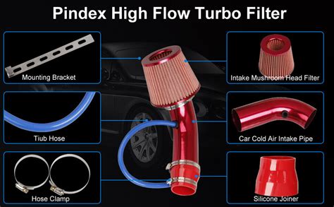 Cold Air Intake Filter Induction Kit Pipe Power Flow Hose System Car